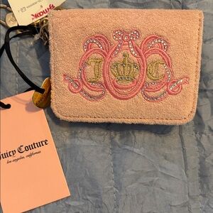 Juicy Couture Pink and Gold Embroidered Wallet